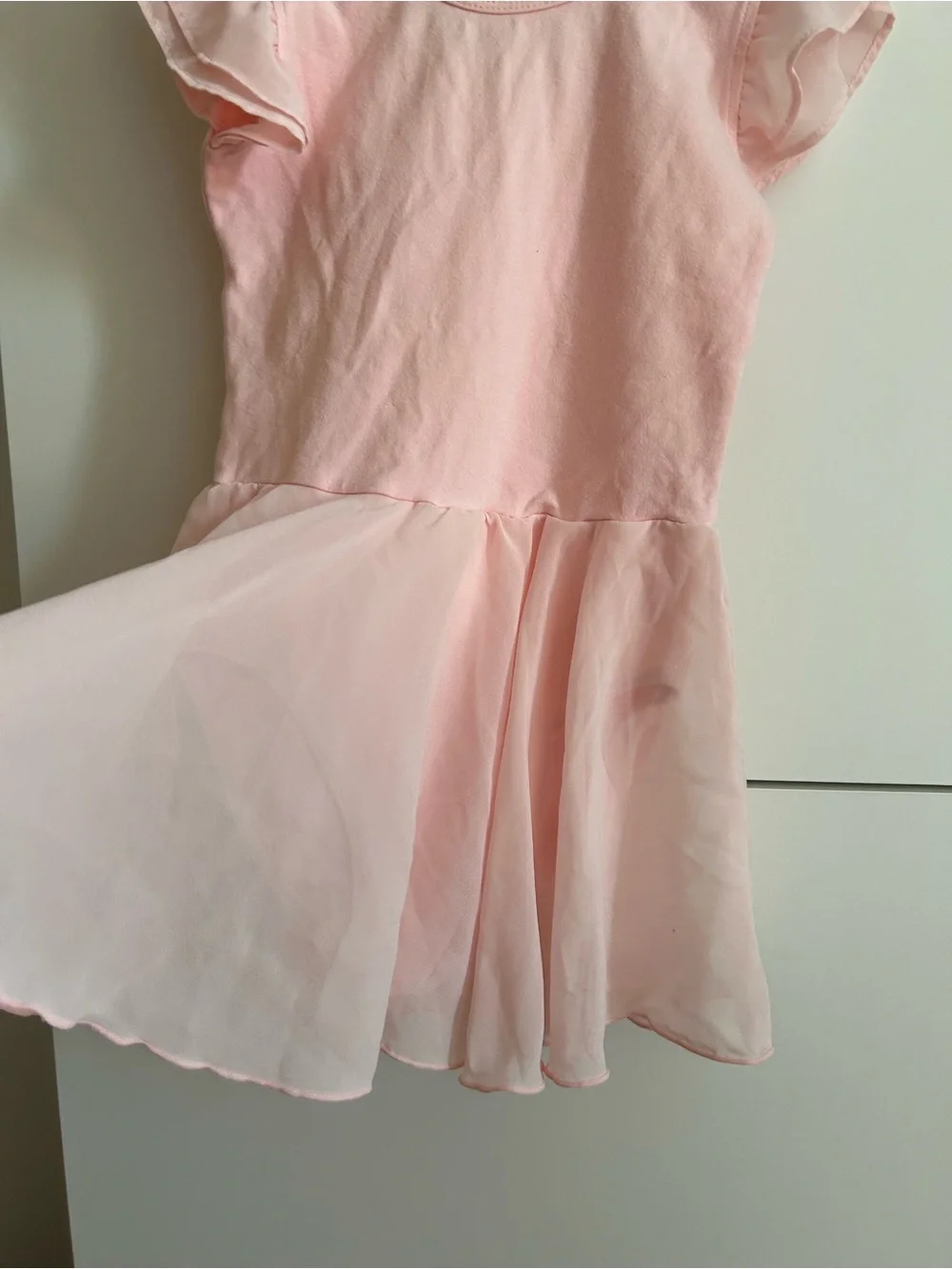 Girls Pink Chiffon Skirt Ballet Dance Dress - Size 130 (7/8)